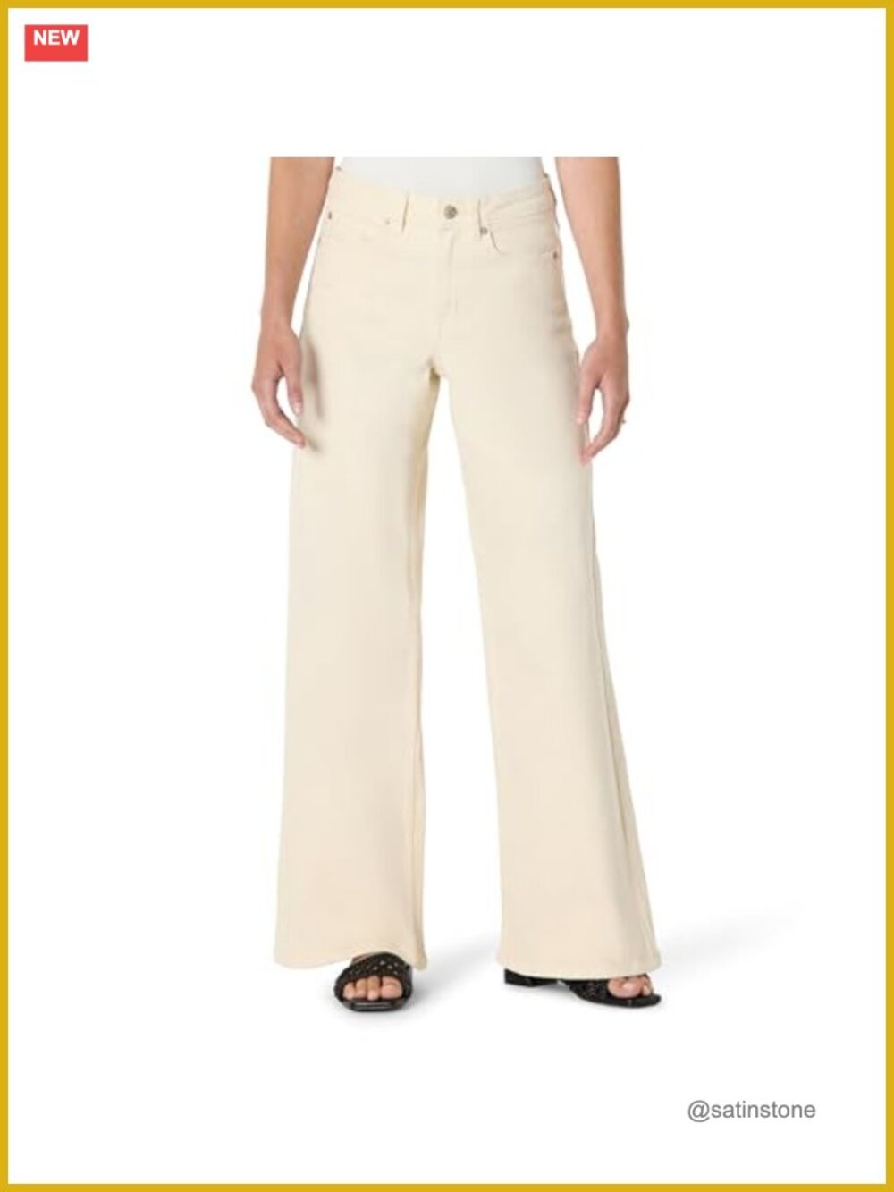 Women's High-Rise Wide Leg Crop Jeans 99% Cotton